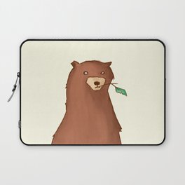 BROWN BEAR AND A LEAF Laptop Sleeve