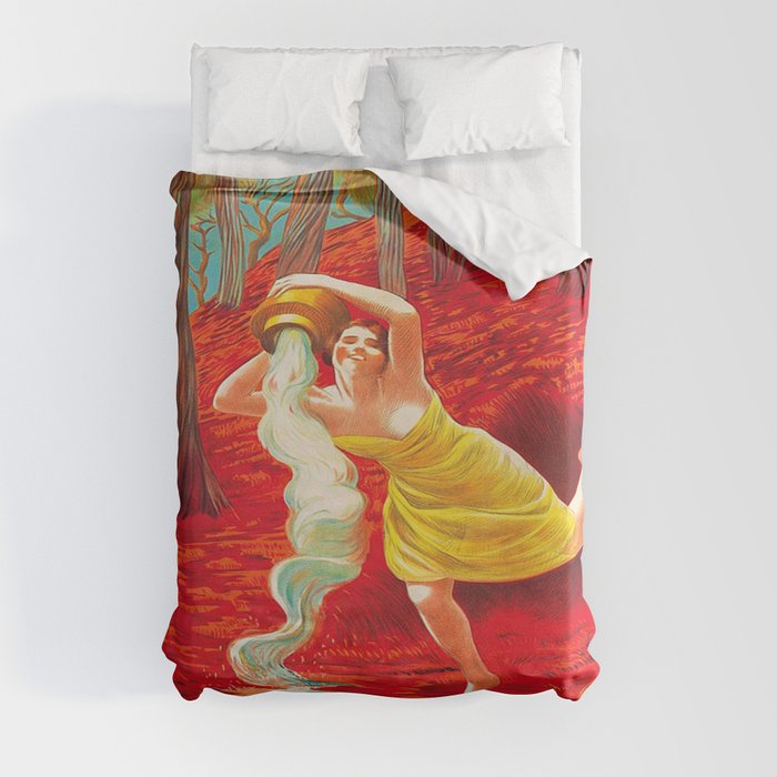 Vintage poster - Source Reine Duvet Cover