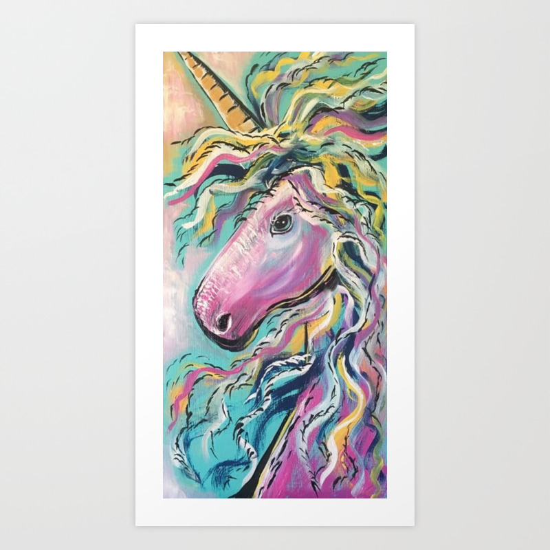 Fabulous Rainbow Unicorn Art Print By Cortayloo Society6