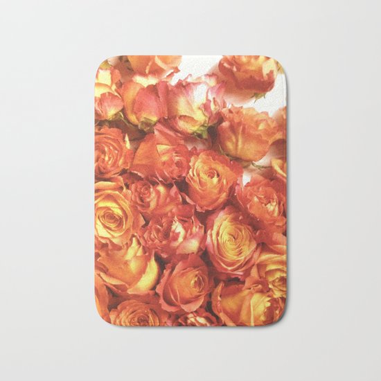 Cluster Of Orange Roses Bath Mat