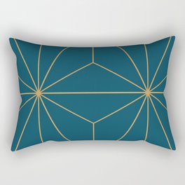 Peacock blue geometrical pyramid Rectangular Pillow