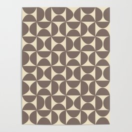 Abstract Geometric Pattern in Grey Poster