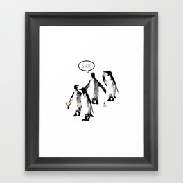 Penguins and Ice Creams Framed Art Print