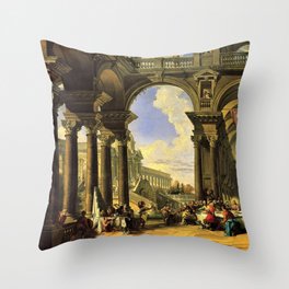 Giovanni Paolo Panini's Masterpiece: The Wedding at Cana, circa 1725 Throw Pillow