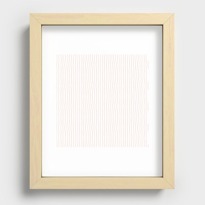 White and Pink Slim Line Pattern Recessed Framed Print