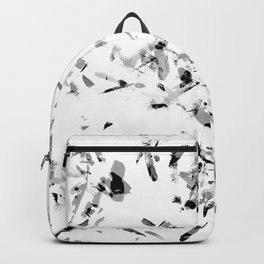 White Black and Gray Tiedye Technique Paint Splatter Design // Minimal Pattern Backpack