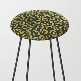 Green Glam Leopard Print 10 Counter Stool
