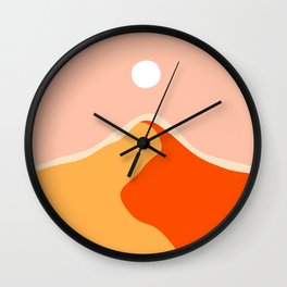 Colorful abstract desert dune mountain landscape print Wall Clock