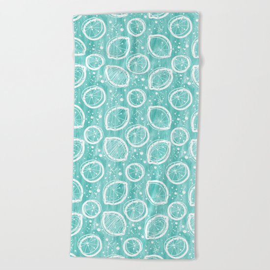 Atomic Lemonade_Cerulean and White Beach Towel