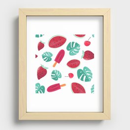 Tropical Summer Watermelon Popsicle Recessed Framed Print