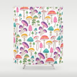 Colorful Mushrooms Shower Curtain