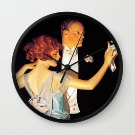  Couple Dancing, Arrow collars and shirts for Dress, 1923 by Joseph Christian Leyendecker Wall Clock