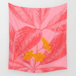 Bright Pink Botanical Wall Tapestry