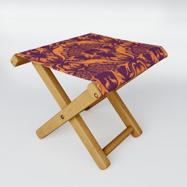 Magenta & Orange Cryptid Damask Folding Stool