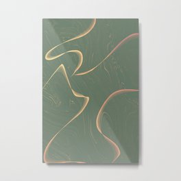 Abstract Gold and Green Metal Print | Mintgreen, Wavesart, Goldaccents, Groovy, Graphicdesign, Wavy, Lineart, Abstractnature, Nature, Sagegreen 
