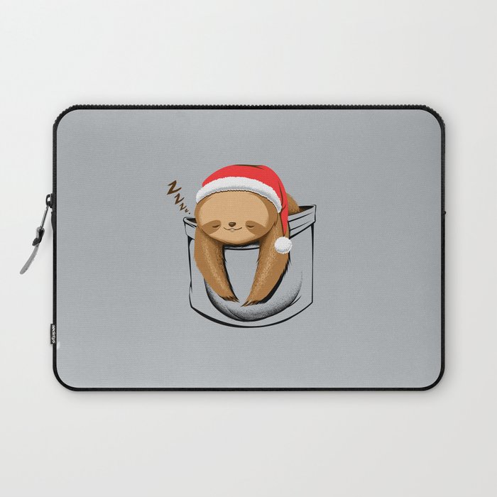 Sloth in a Pocket Xmas Laptop Sleeve