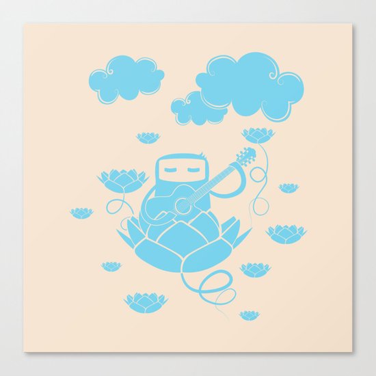 Lotus&Guitar Canvas Print