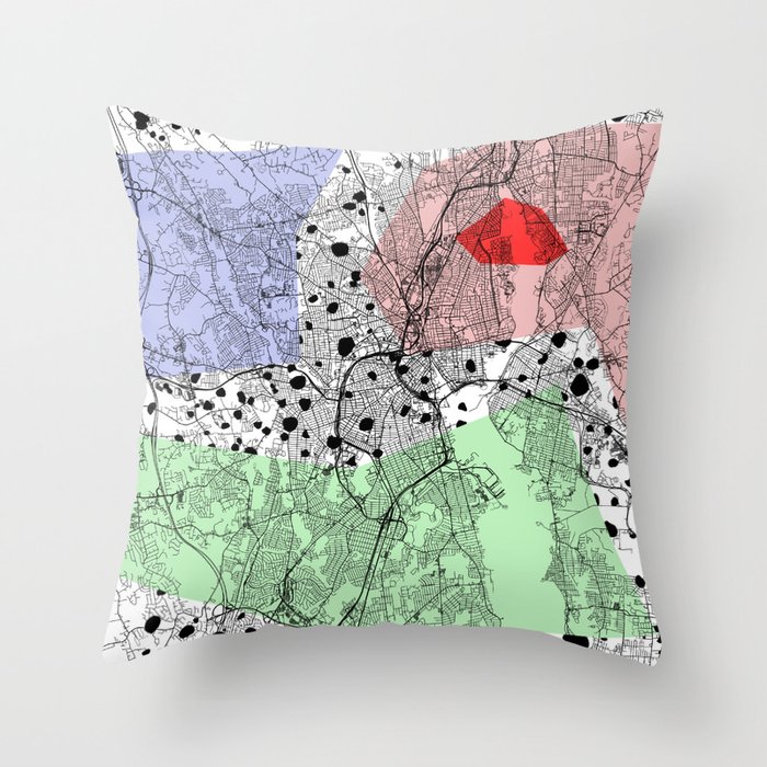 Providence, USA - City Map Collage Throw Pillow