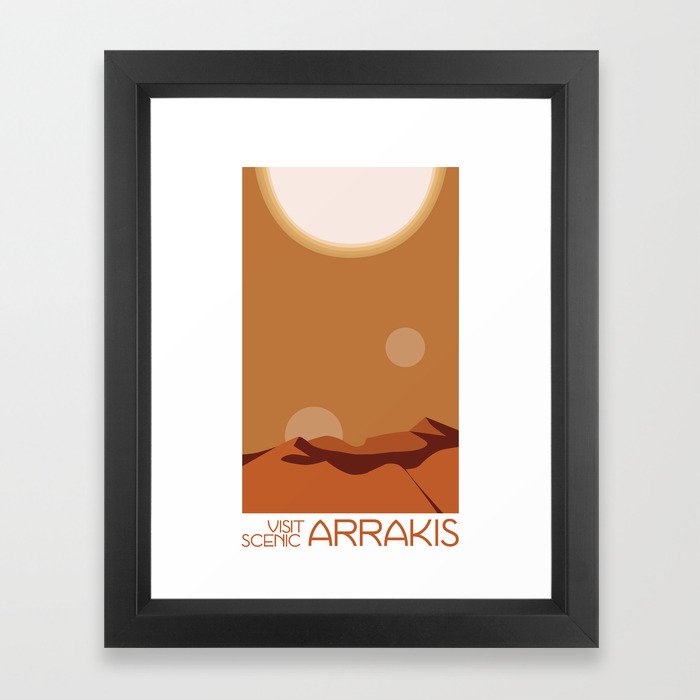 Visit Scenic Arrakis - Ultra-clean, Minimal Travel Poster  Framed Art Print