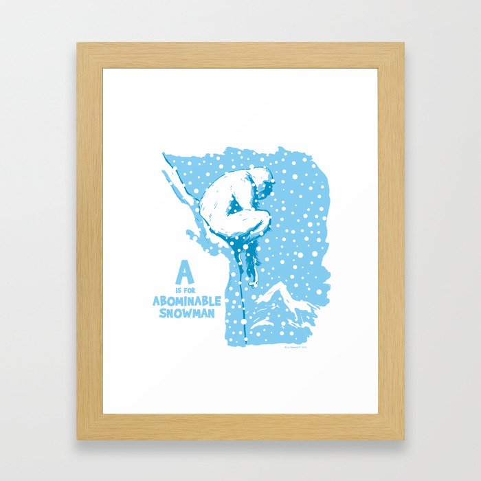 A is for Abominable Snowman Framed Art Print
