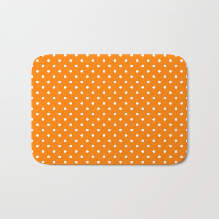 Dots (White/Orange) Bath Mat