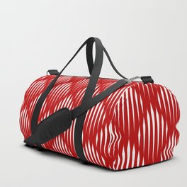 Red and White Abstract Pattern Duffle Bag