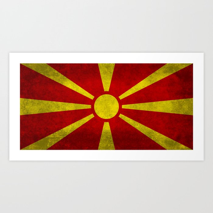 Flag of Macedonia grungy version Art Print