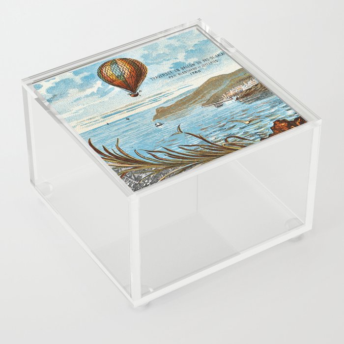 Vintage aviation hot air balloon poster  Acrylic Box