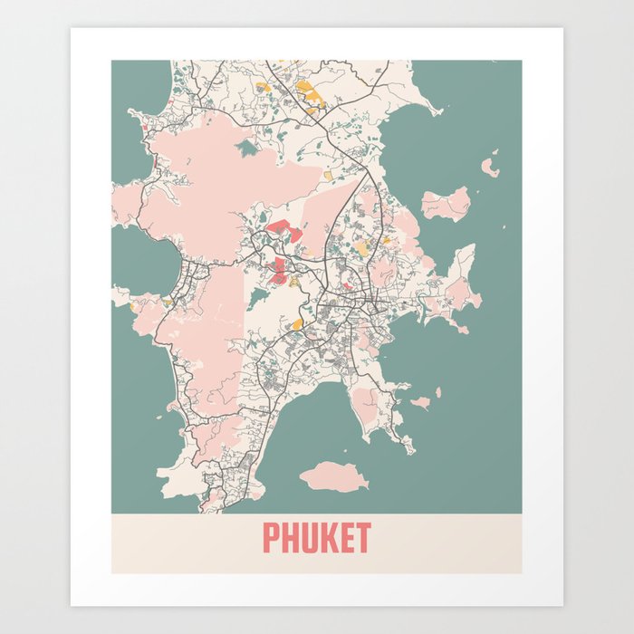 Perth city map Art Print