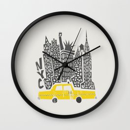 New York City Wall Clock | Ny, New, Midcentury, City, Skyscrapers, Yellowtaxi, Pop Art, Taxicab, Graphicdesign, Statueofliberty 