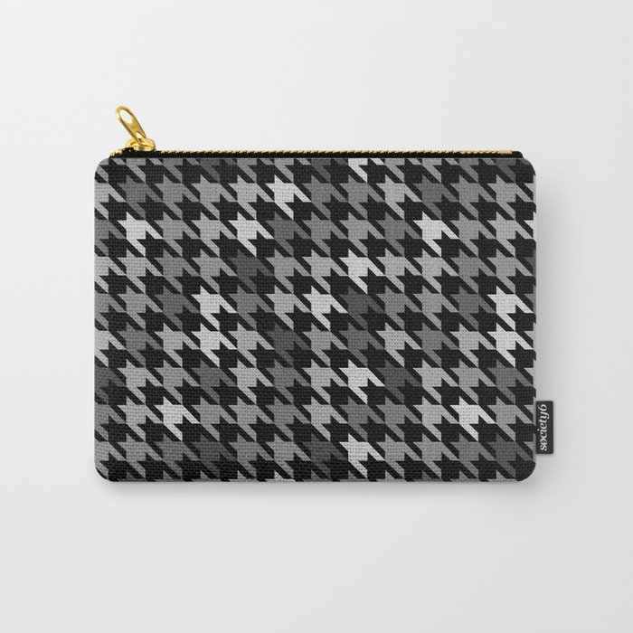 Houndstooth Black and White Carry-All Pouch