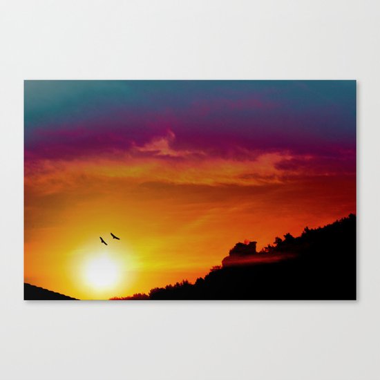 At the rising sun Canvas Print