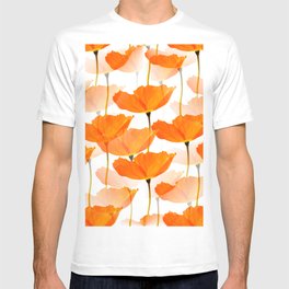 Orange Poppies On A White Background #decor #society6 #buyart T Shirt