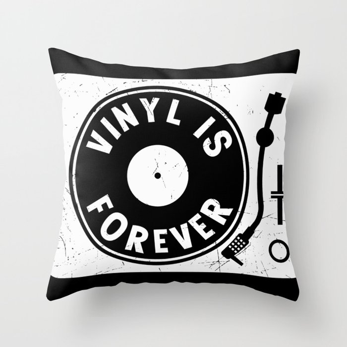 Vinyl is forever 80s aesthetic gifts and shirts Throw Pillow