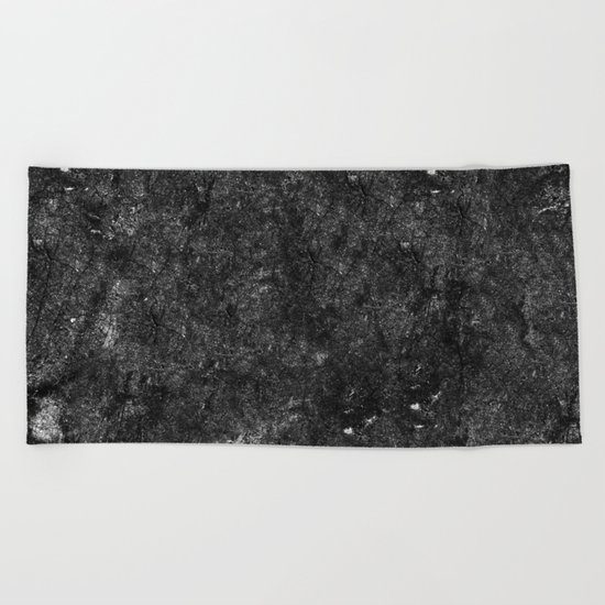 Starry Black Marble Beach Towel