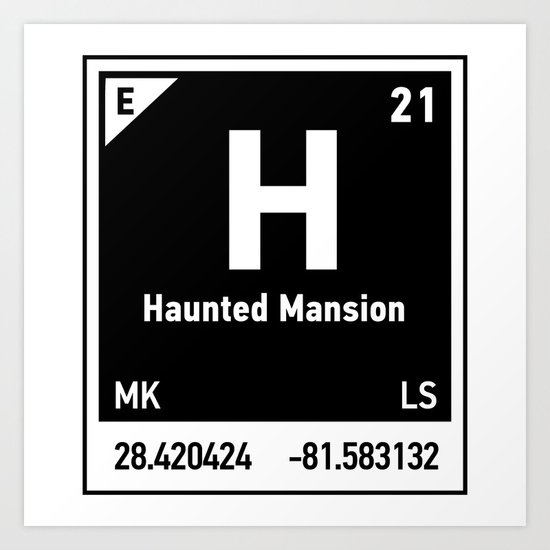 elements of H (Haunted Mansion) Art Print
