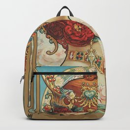 French Art Nouveau Woman Backpack