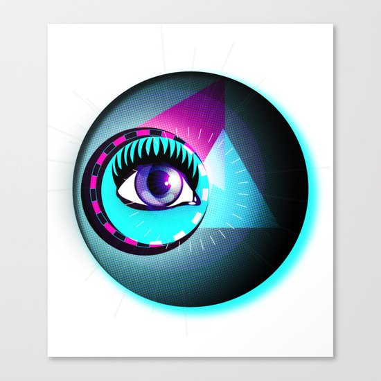 Halftone Eyeball Canvas Print