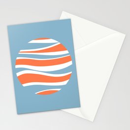 Deep Sea - Red Blue Abstract Minimalistic Art Design Pattern Stationery Card