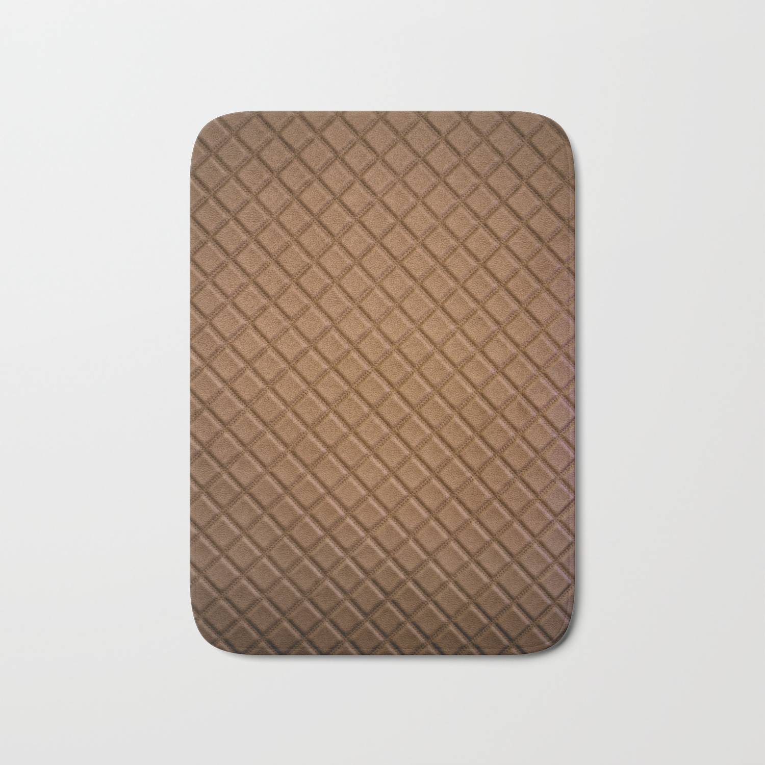 Chocolate Brown Leather Lattice Pattern By Brian Vegas Bath Mat