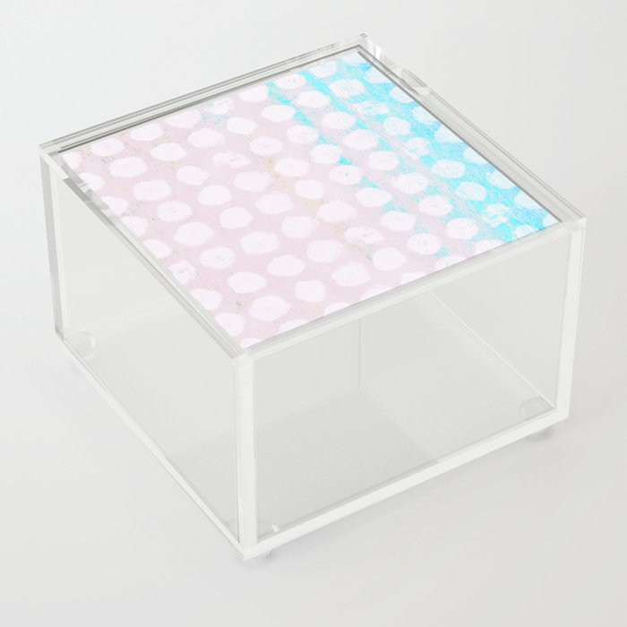 pink and blue paint dots daubs Acrylic Box