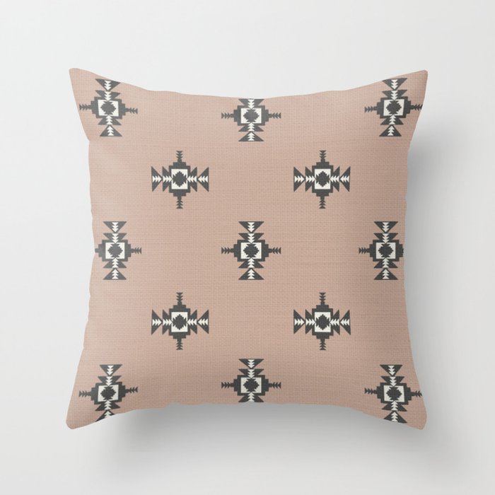 Beige Southwest Native American Throw Pillow