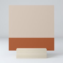 Minimalist Solid Color Block 1 in Putty and Clay Mini Art Print