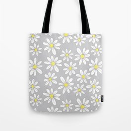 simple daisies on gray Tote Bag