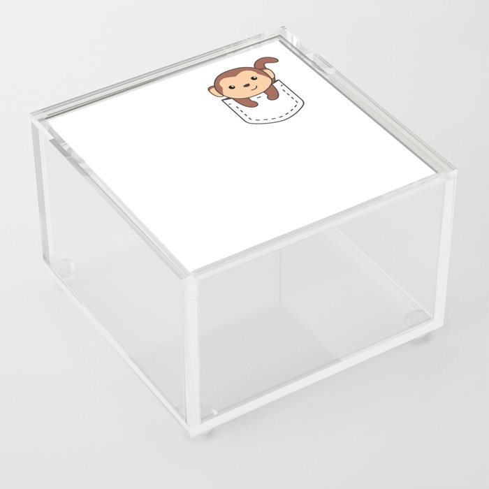 Monkey In Bag Sweet Monkeys In Breast Pocket Acrylic Box