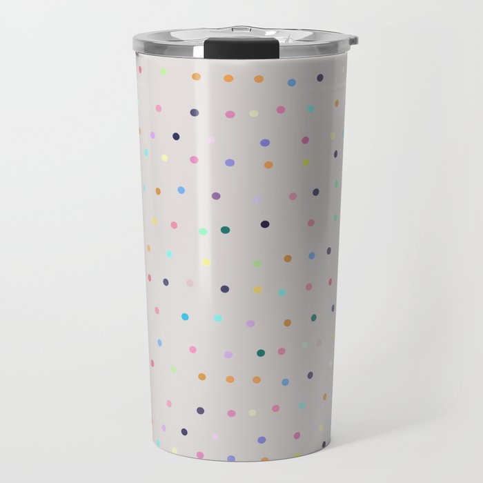 confetti dots on grey Travel Mug