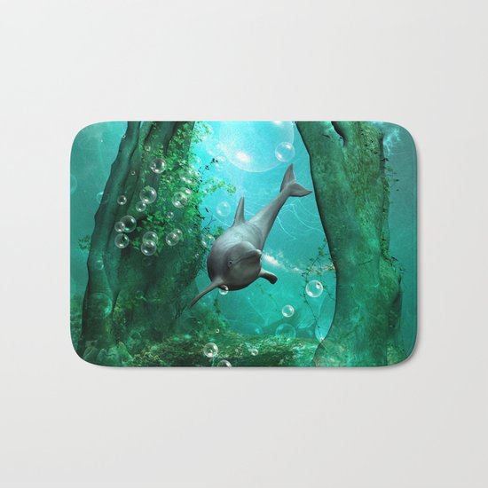 Swimming dolphin Bath Mat