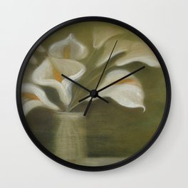 Calla Cut Flowers In A Vase Wall Clock