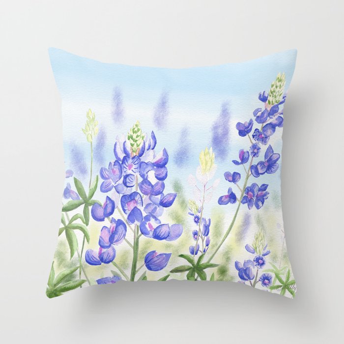 Bluebonnet Throw Pillow