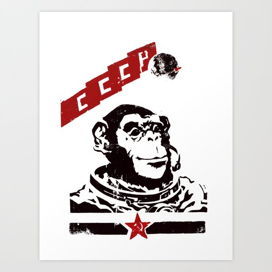 Soviet Space Monkey Art Print